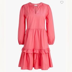 J. Crew Cotton Poplin Tiered Ruffle Mini Dress - Medium